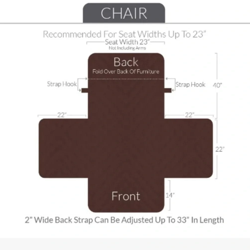NWOT- water resistant chair protector burgundy/ Chair